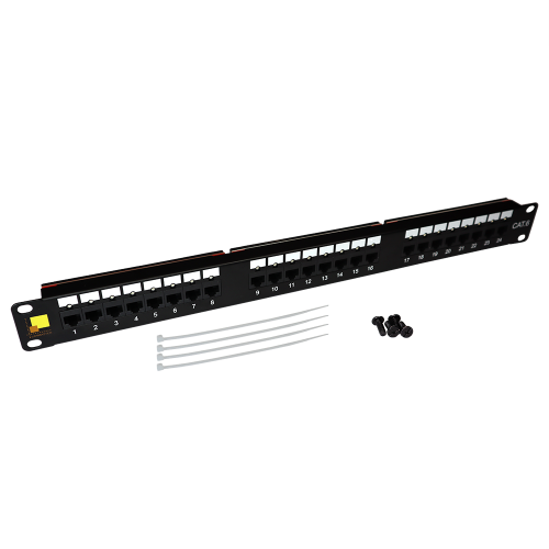 LANMASTER patch panel with indicators, 24 port, UTP, cat. 6, 1U